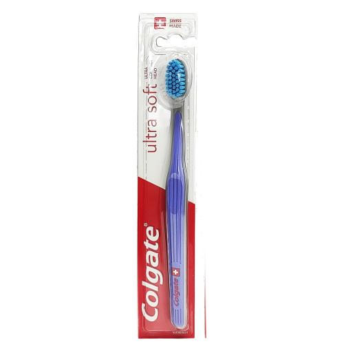 Colgate Ultra Soft Toothbrush Οδοντόβουρτσα με Πολύ Μαλακές Ίνες, Κατά της Πλάκας & των Επιφανειακών Χρωματικών Λεκέδων 1 Τεμάχιο - Μωβ